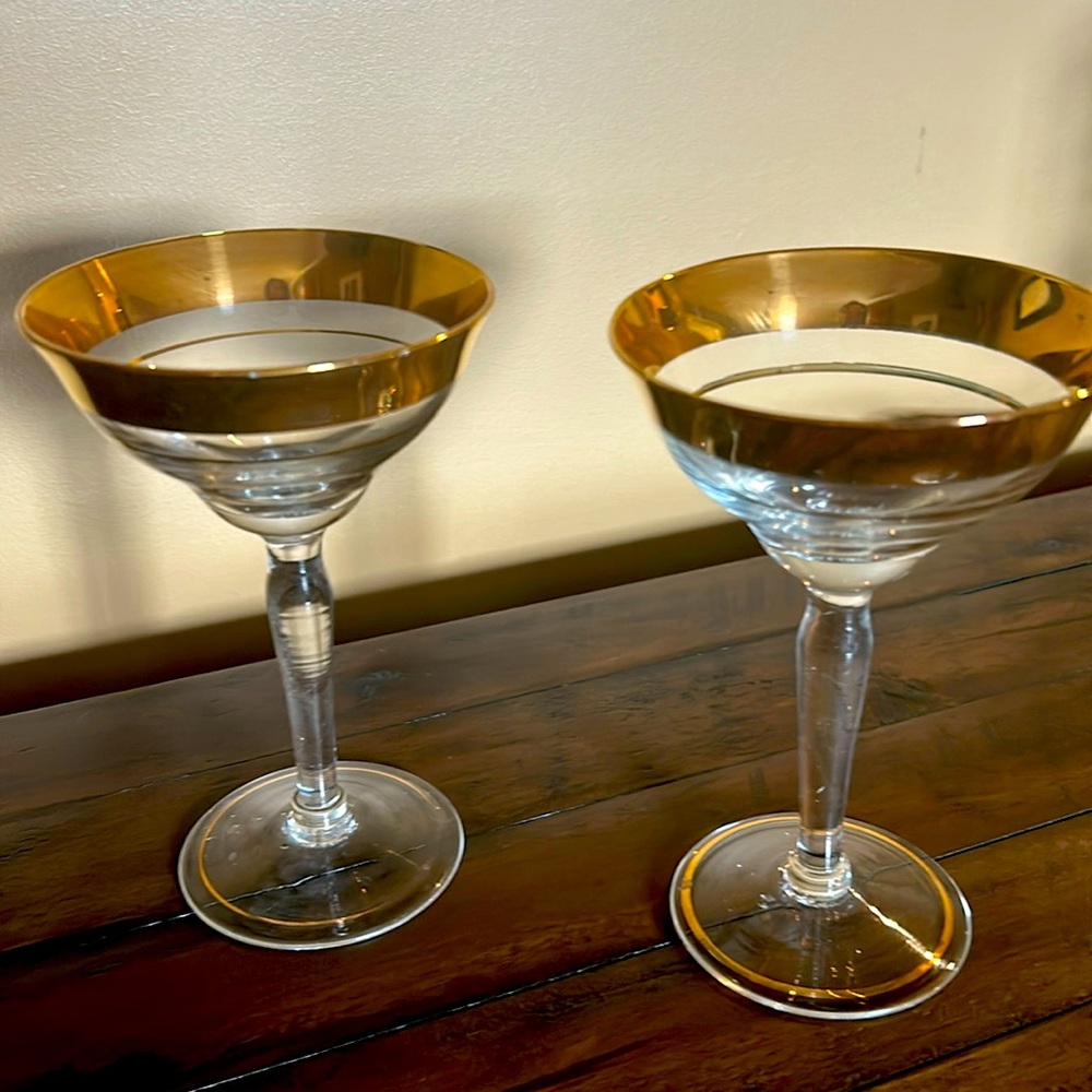 Vintage Champagne Coupe Glasses
